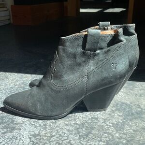Frye Reina Western Ankle Boots with Zip